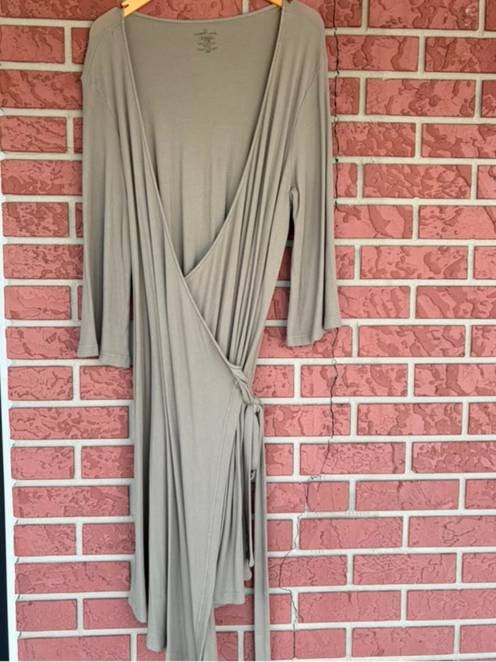 Caden Lane Taupe Wrap Maxi Dress